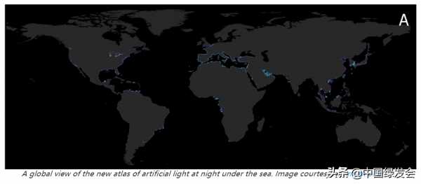 光汙染：全球190萬平方公里的沿海海洋暴露在夜間人造光下