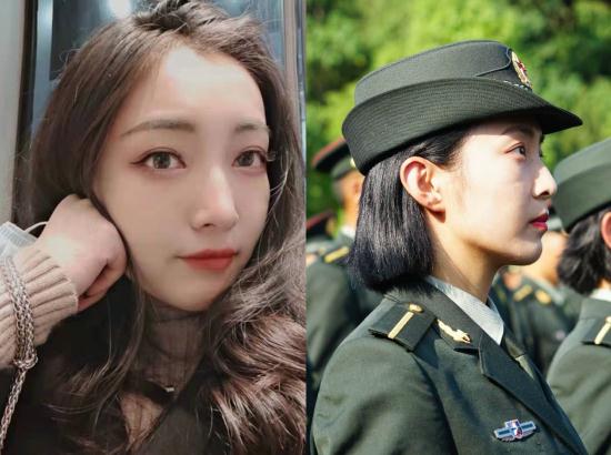 入伍前後對比照：軍營滿月“大變身”