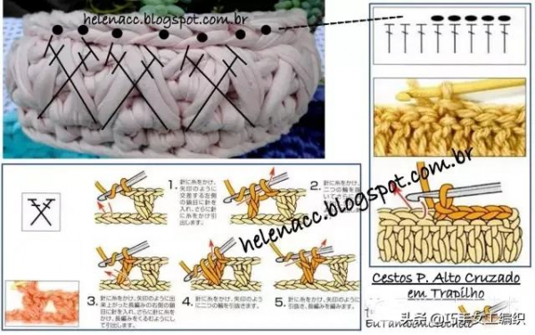 舊T恤以後不要扔,教你鉤成24種收納籃,美到眼花繚亂!(附針法圖解