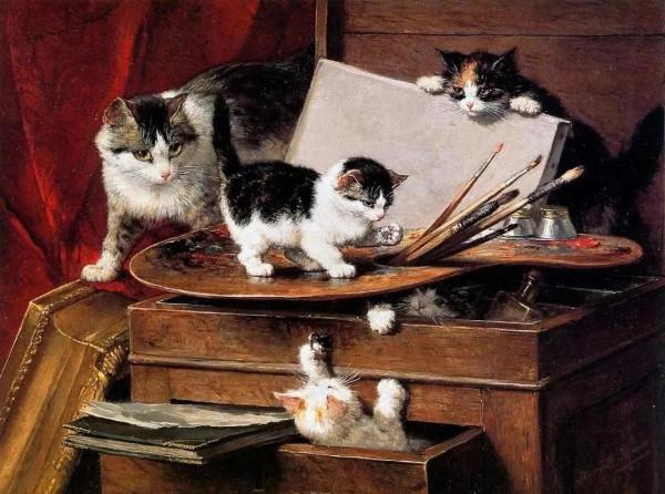100年前她畫了超多貓，姿態萬千，惟妙惟肖