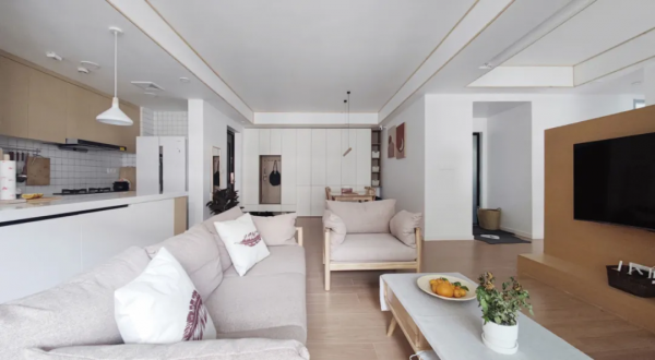 110㎡溫馨原木風格新房裝修，柔和細膩的家居體驗