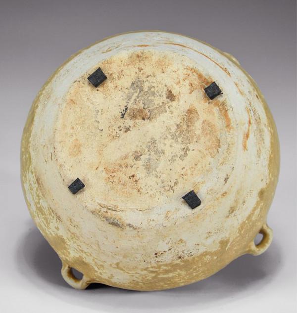 東漢青釉四系布紋罐