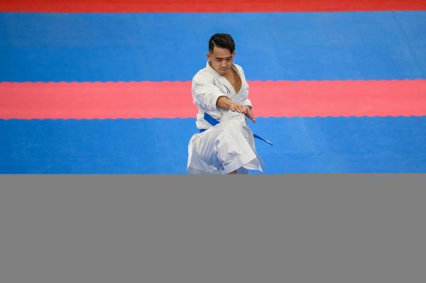 空手道——男子個人型：澳門隊選手郭建恆獲得銅牌