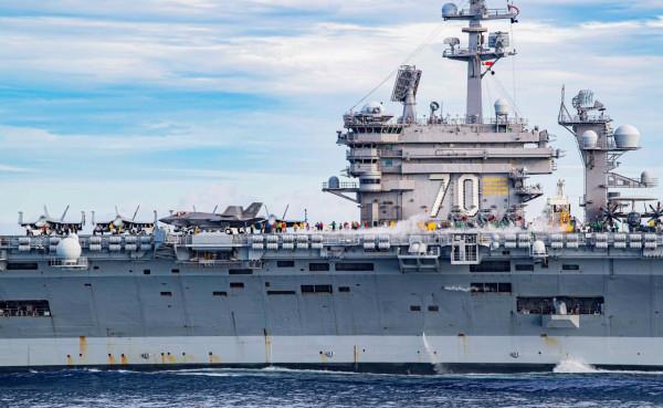 美軍航母戰巡，三款五代機齊聚，在中國家門口示威，拜登招數不多