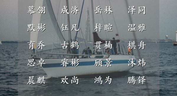 精煉無雙的男孩名字，起鳳騰蛟，典則俊雅