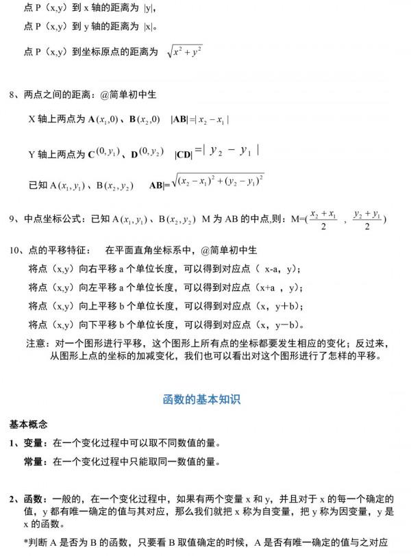一次函式、反比例函式、二次函式……初中所有函式知識點集合來啦