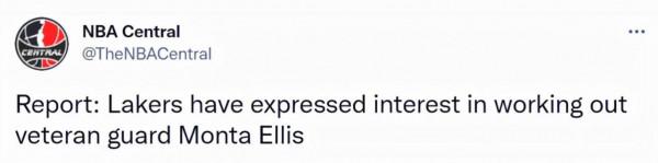 湖人有興趣試訓埃利斯！35歲老將聯手三巨頭？球迷調侃年齡是關鍵