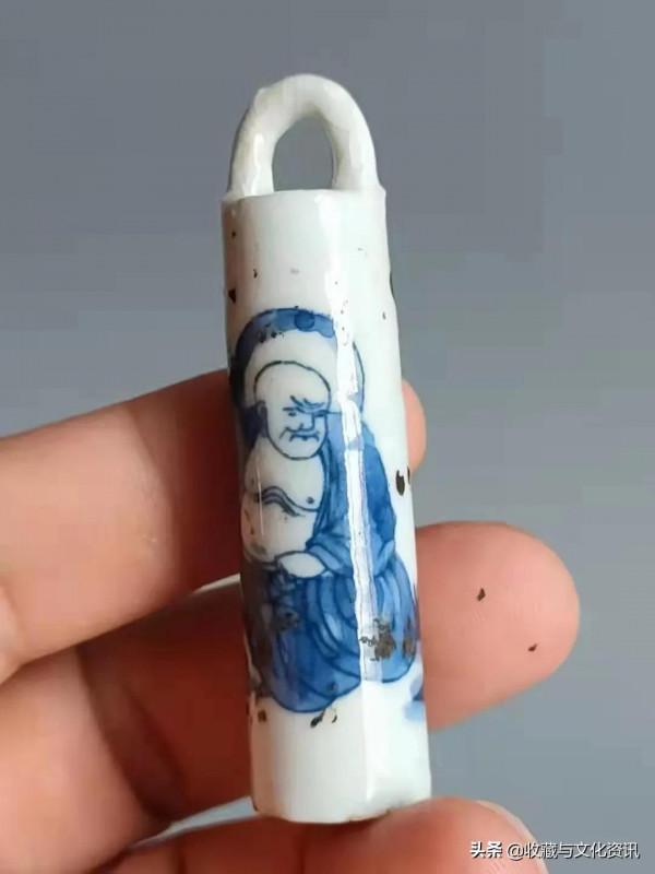 清代青花羅漢翎管鑑賞