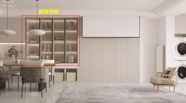 複式樓梯這一面牆，定製4米7的書架滿牆收納，這是家庭“圖書館”