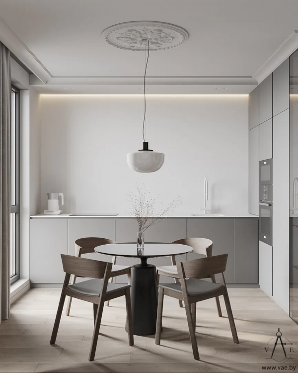 灰白色+原木，不失氣質的靜雅