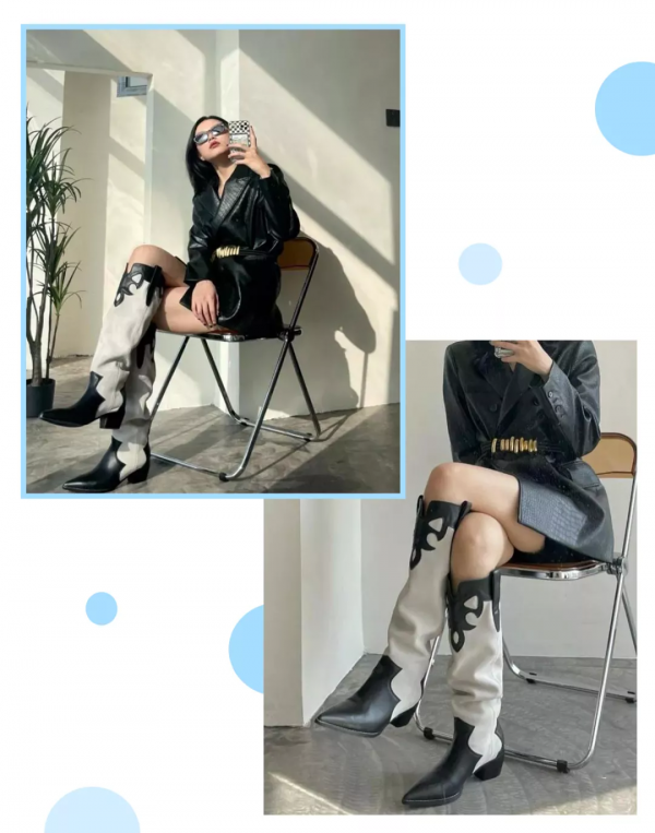 牛仔靴+甜騷裙=美到不像話!秒變腿精 牛仔靴+甜騷裙=美到不像話!秒變腿精