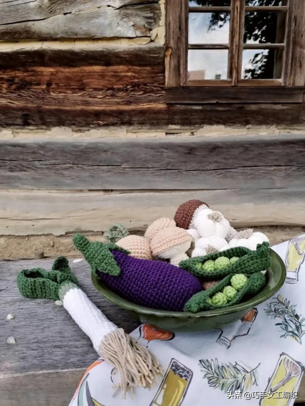 用零線就把蔬菜水果鉤得如此逼真，比新鮮的還要美