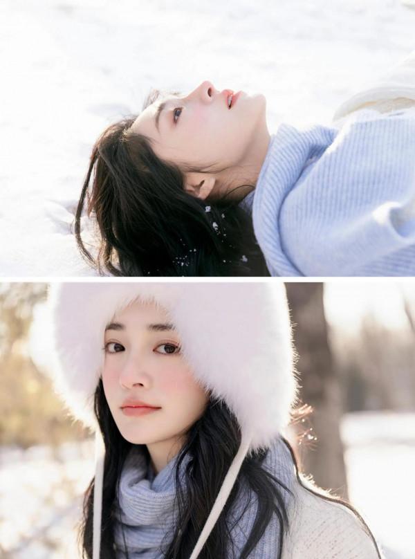 周潔瓊雪地拍照模板