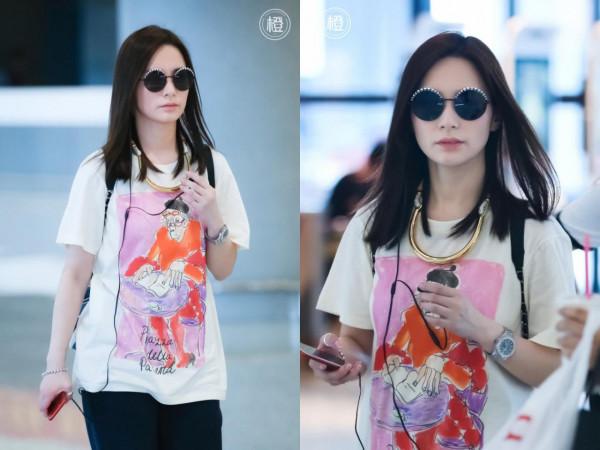 阿嬌一人出現機場,白T配闊腿褲很休閒,可脖子上的金環卻亮了 阿嬌一人出現機場,白T配闊腿褲很休閒,可脖子上的金環卻亮了