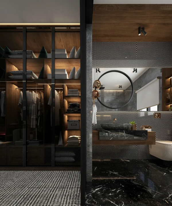 大理石裝飾現代公寓，高階浪漫