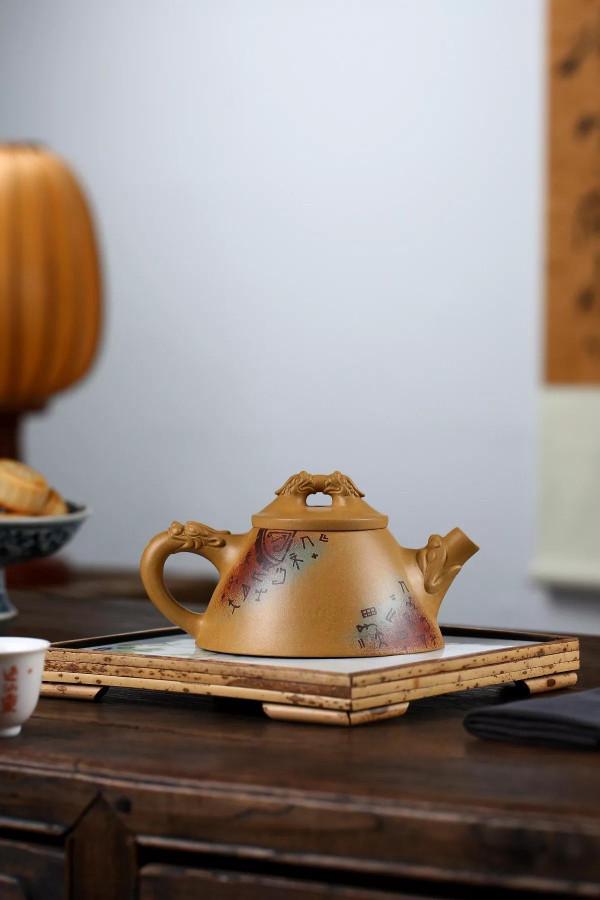 「霸王龍瓢」李啟山（準國工）350CC珍品原礦黃段泥