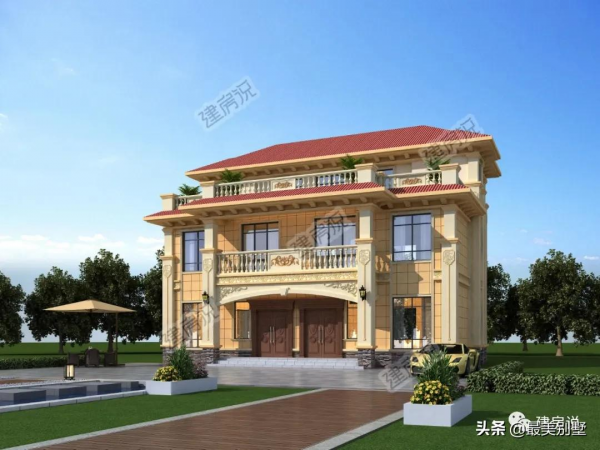 大氣歐式雙拼別墅，每家出20幾萬就能住大別墅，想想就划算