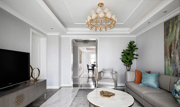 139㎡美式輕奢新房，高階灰+金屬感，還有高顏值衣帽間強勢入鏡