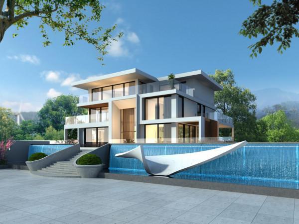 玻璃幕牆+幾何圖形，極簡主義現代別墅，極致的美