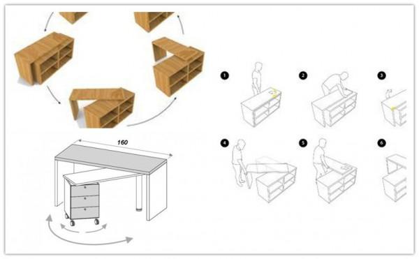 裝書櫃不划算，巧妙利用書桌底下空間，做抽拉儲物，不佔地還省錢