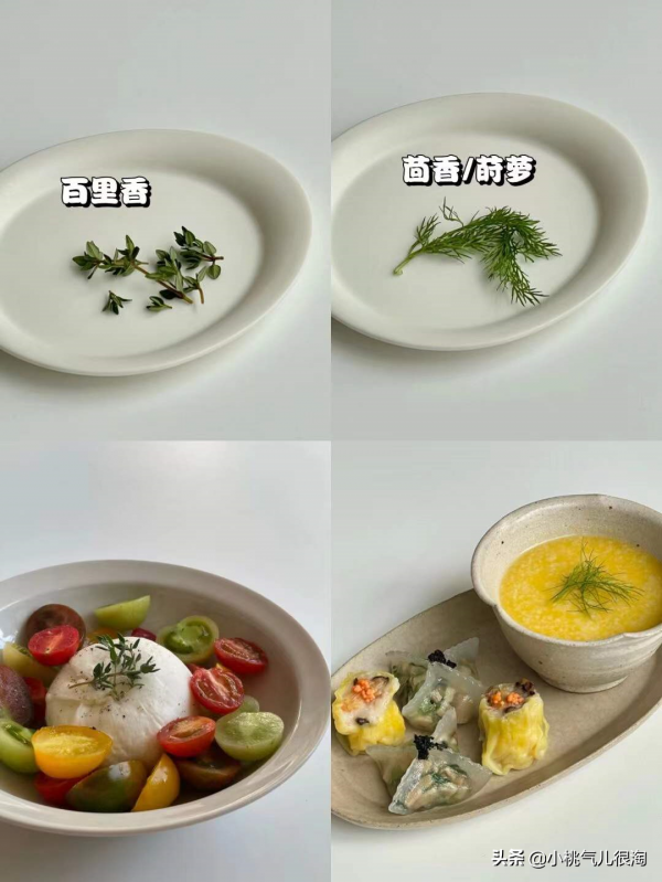 美食西餐擺盤裝飾topping香草合集