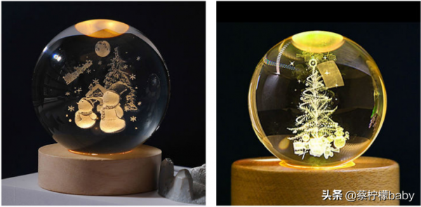 發光水晶球創意小夜燈 發光水晶球創意小夜燈