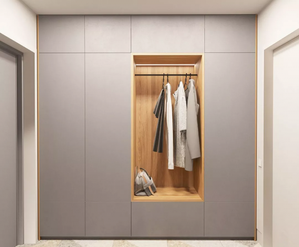 門廳鞋櫃+衣櫃的設計，實用又上檔次，連衣帽間都可以省了