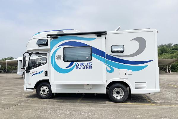 輕卡房車帶拓展，還有乾溼分離衛生間，金龍艾科斯H500單拓展房車