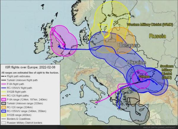 看看盤旋在烏克蘭周邊的&OpenCurlyDoubleQuote;戰鷹&rdquo;，這是要動手的前兆嗎