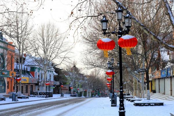 雪後北戴河街頭