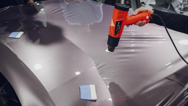 蘇州無二汽車貼膜丨奧迪A5改色冰梅粉