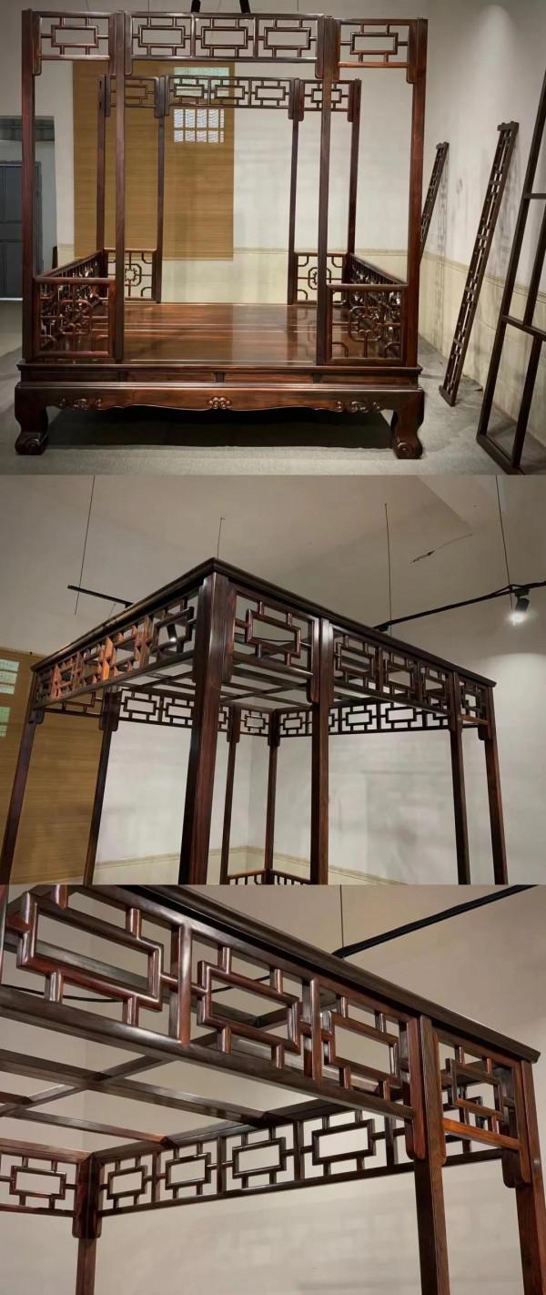 大紅酸枝架子床