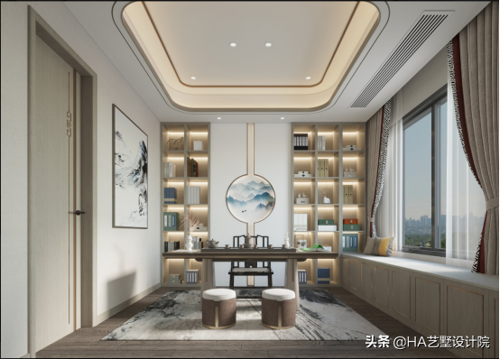 怪不得老公吵著要裝新中式，他家170㎡連書房都很絕