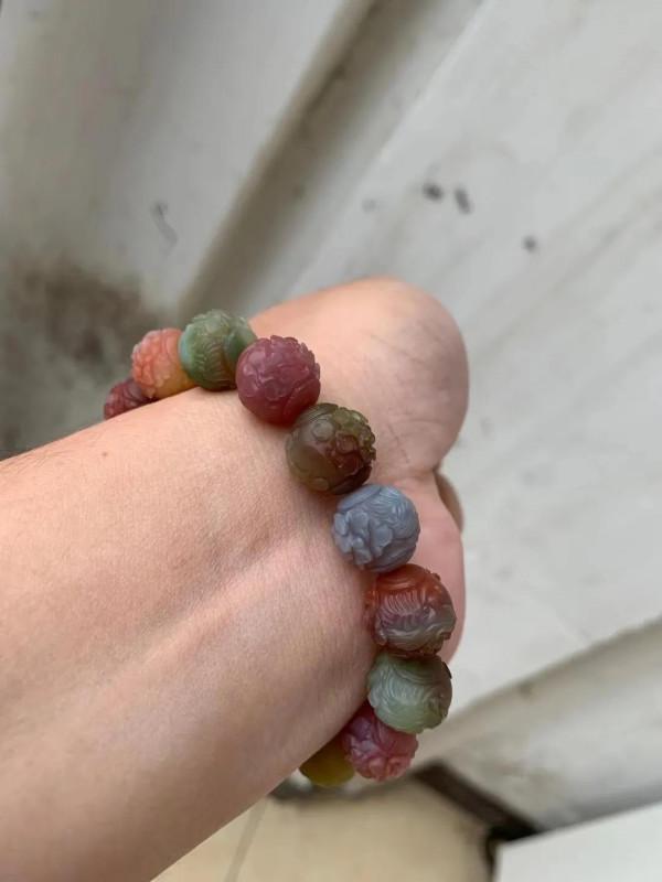 多色巧雕鹽源瑪瑙，治癒系色