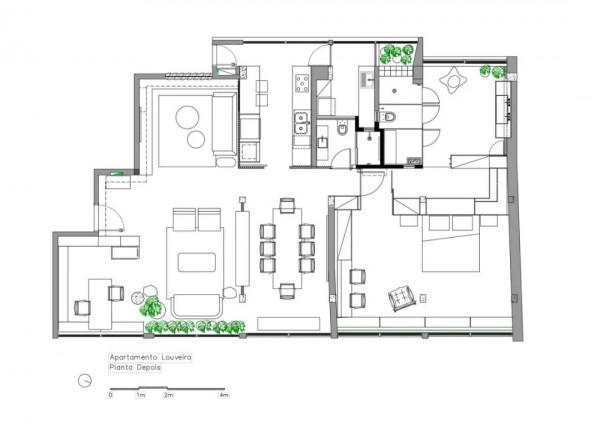 將隔牆盡情拆除後，這個家通透明亮並且可以欣賞到不遠處的山景