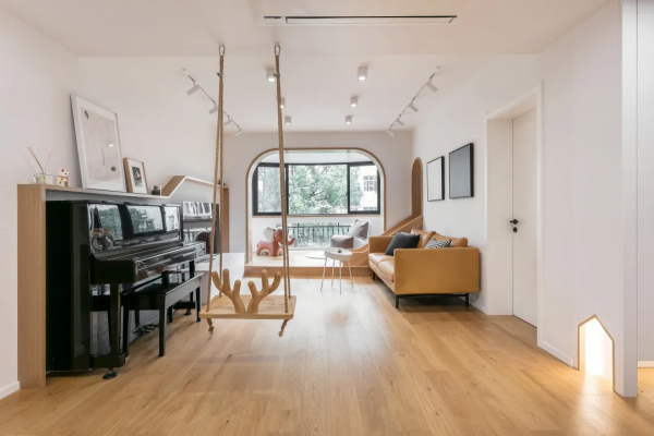 110㎡現代北歐風格新房裝修，把遊樂場搬回家