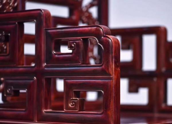 印度小葉紫檀（檀香紫檀）雙福捧壽太師椅、鑑賞