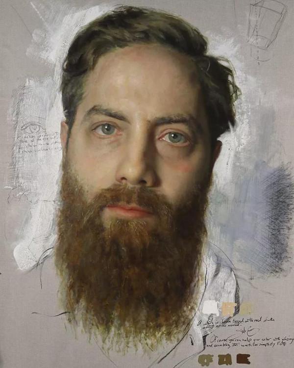 大鬍子藝術家 畫出完美質感，這素描讓美院老師也佩服