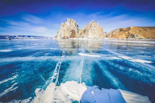 貝加爾湖藍冰絕美風景