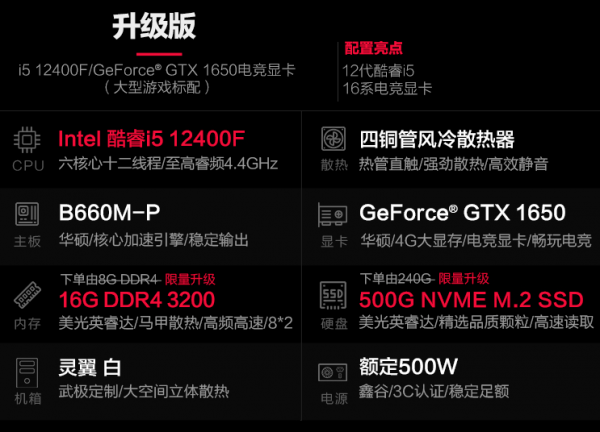 武極出手，i5 12400F獨顯電腦售價4799元，得分可超100萬分