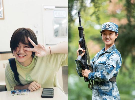 入伍前後對比照：軍營滿月“大變身”