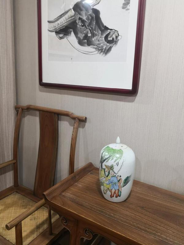 民國粉彩冬瓜罐