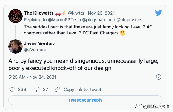 資訊 | 福特釋出全新充電樁，特斯拉設計總監回應：拙劣的仿製品