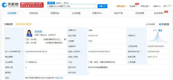 娛樂圈大整頓！唐藝昕工作室被登出，曾掛靠老公張若昀公司
