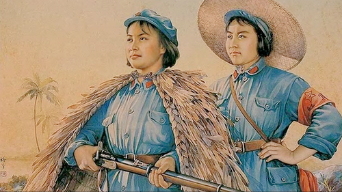 她是紅色娘子軍的主角，不幸被捕5年後回家種地，堅決不嫁日本人