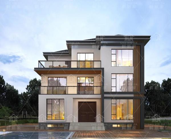 現代風130平三層住宅帶地下室 坡頂帶閣樓簡潔大氣