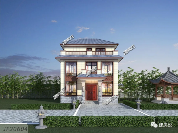 三層新中式別墅，講究空間層次感，有格調又不落俗套