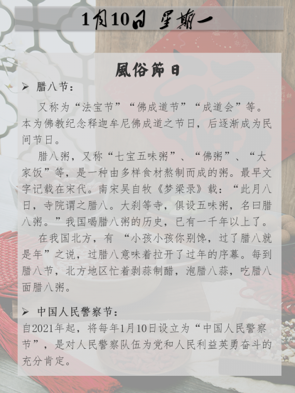 歷史上的今天｜1月10日&mdash;&mdash;臘八節