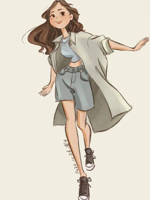 分享好看的穿搭插畫