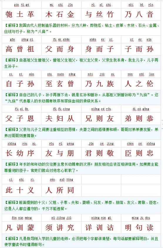 新版帶拼音及註解的《三字經》 新版帶拼音及註解的《三字經》